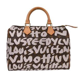 Louis Vuitton White Monogram Graffiti Speedy 30 Handbag